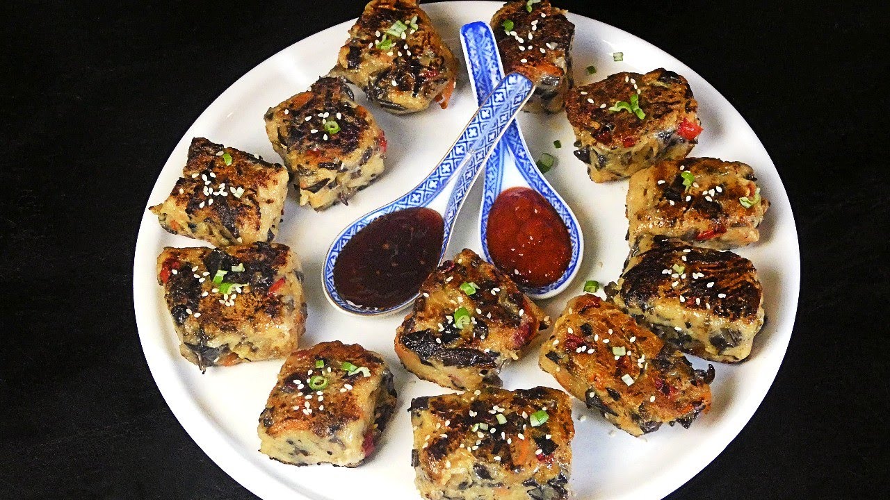 Vegan Dim Sum : cake de navet chinois (daikon cake)