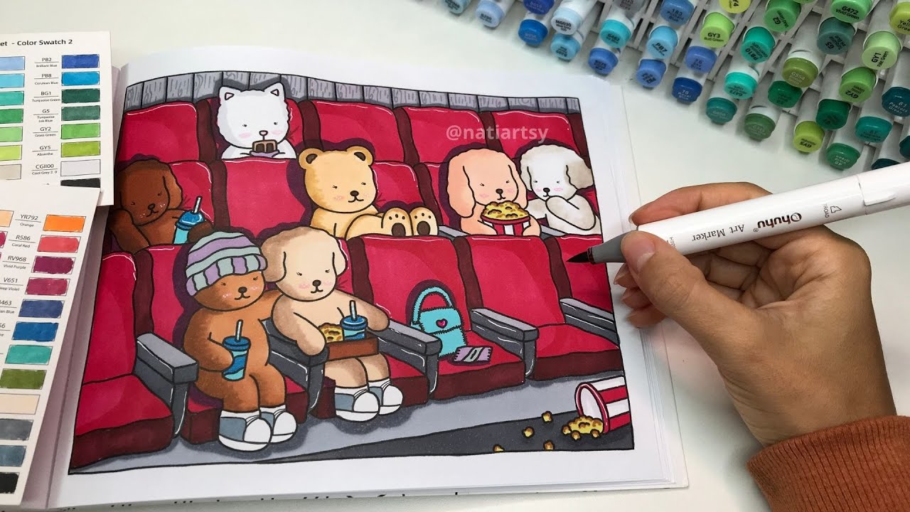 Colorindo Bobbie Goods Brasil 🇧🇷🐶 | Dias Frios - Cinema | Ohuhu Markers