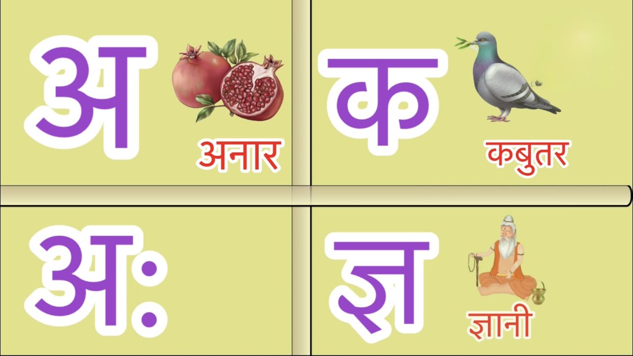 Hindi Alphabet | A se anar aa se aam | अ से अनार आ से आम | हिंदी ...