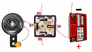 4 pin reley bike ke horan me kaise lagaye ya other component me by sajjad auto electrician