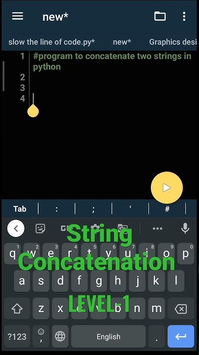 LEVEL-1 | 11. Program to concatenate two strings in Python | String ...