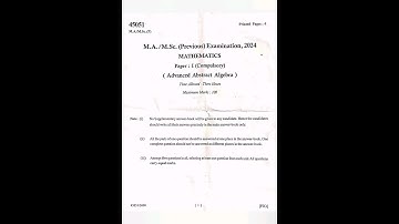 M.Sc. MATHEMATICS 🔥(Pre.) Paper1st  #shorts #masterofscience