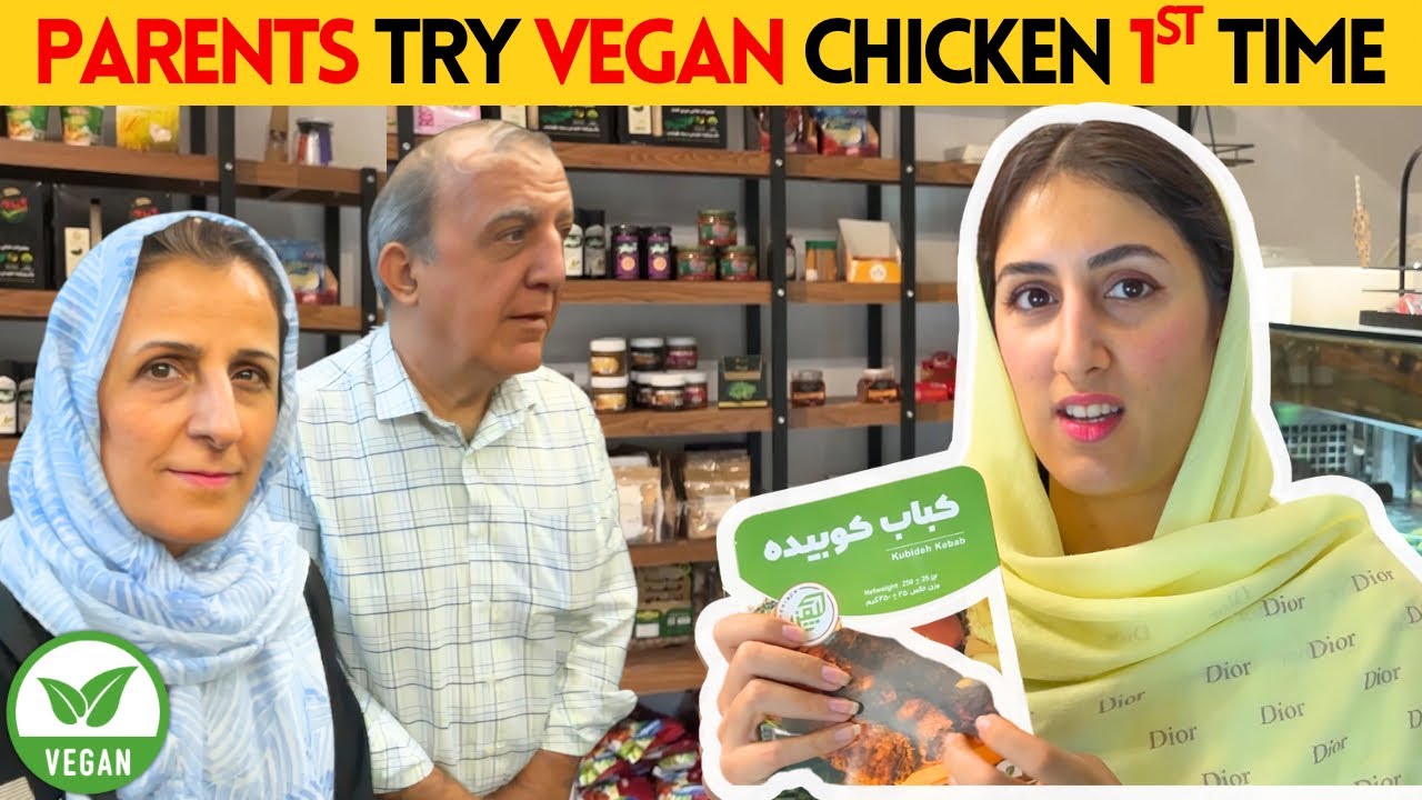 My Persian Parents Try Vegan Chicken for the First Time! | Indian Persian Couple