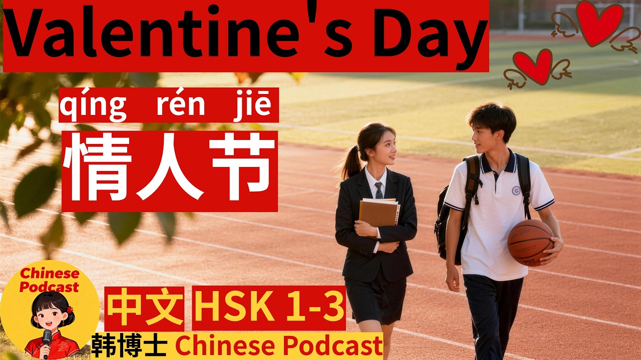 HSK3|情人节|Valentine's Day|#audiobook #dailychinese #学中文 #learnchinese #中文播客 #chinesepodcast #hsk