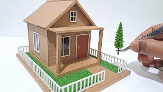DIY - HOW TO MAKE A MINIATURE HOUSE FROM CARDBOARD #199 SIMPLE HOUSE