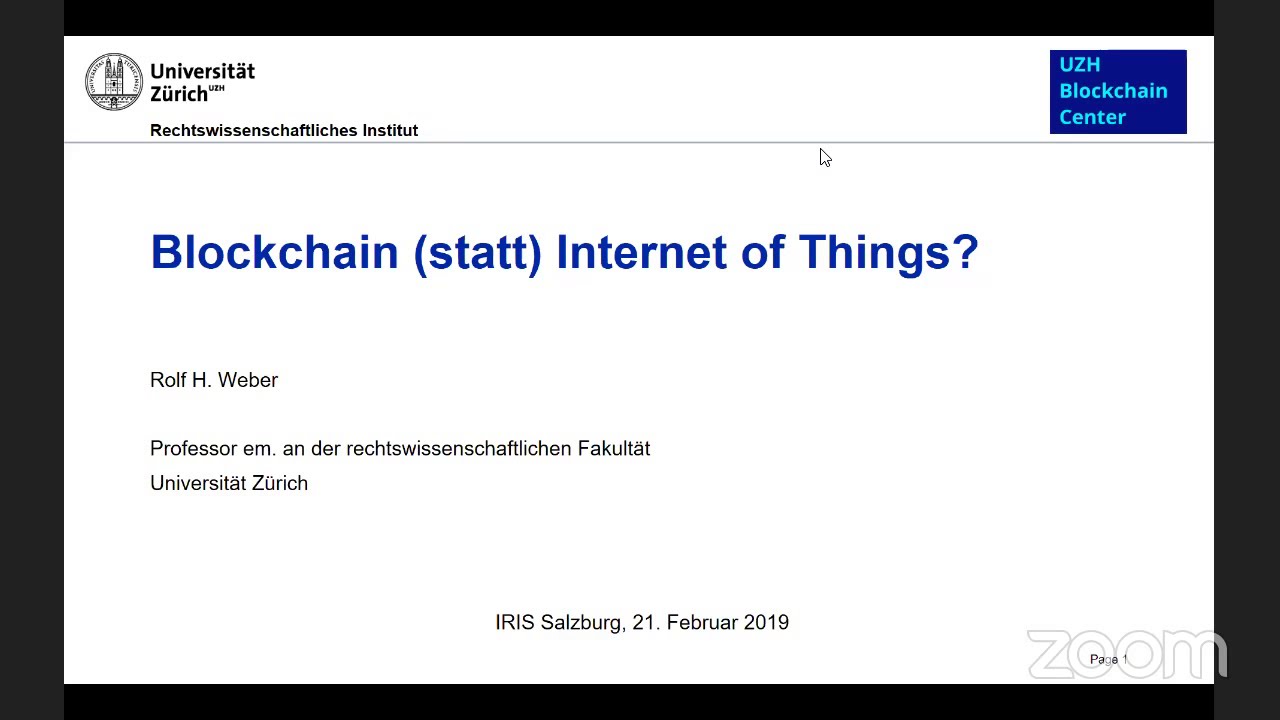 Prof Dr Rolf Weber Universitat Zurich Blockchain Statt