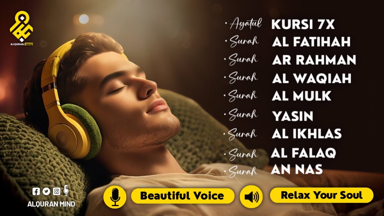 Most Beautiful Quran Recitation For Deep Sleep | Ayat Al-kursi, Yasin ,Ar-rahman ,Al-Waqiah ,Al-mulk