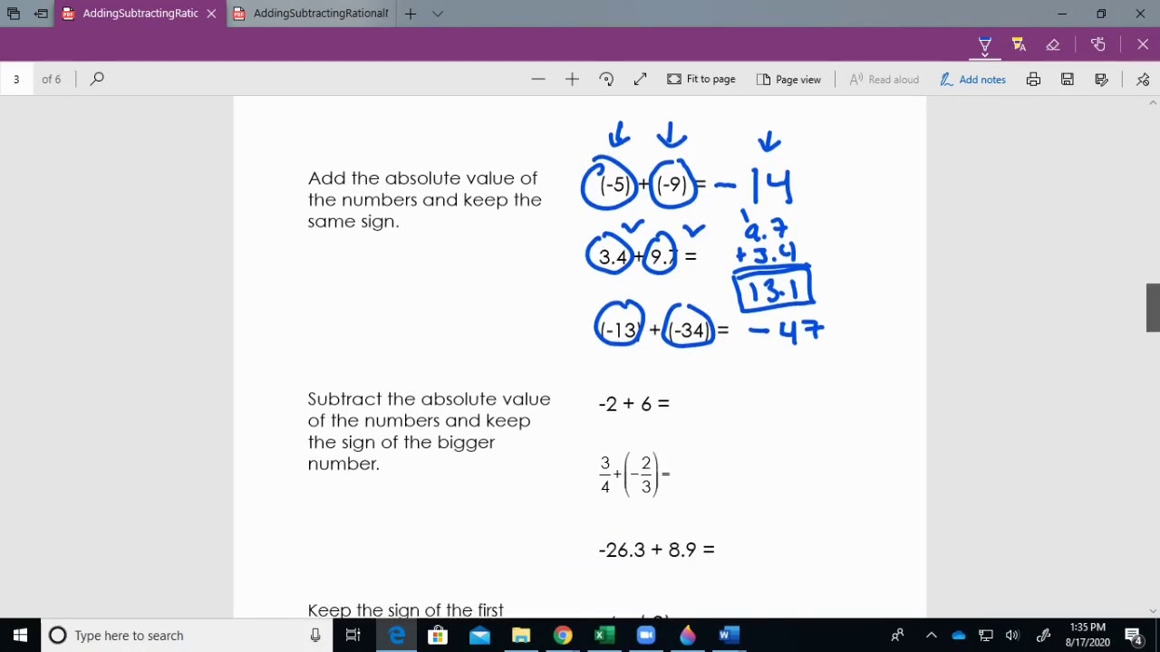 Unit 1 Negative Decimals - YouTube