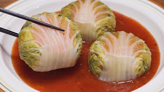 Healthy Cabbage Rolls with Chicken Breast | Steamed Chinese Cabbage Rolls
