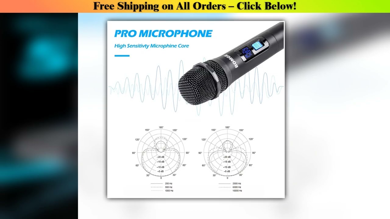 BOMGE 4 channel wireless microphone System Cordless Mic Set With Four Handheld Mics Fixed