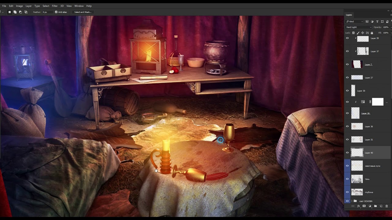 Overpainting hidden object game locations. (my method)