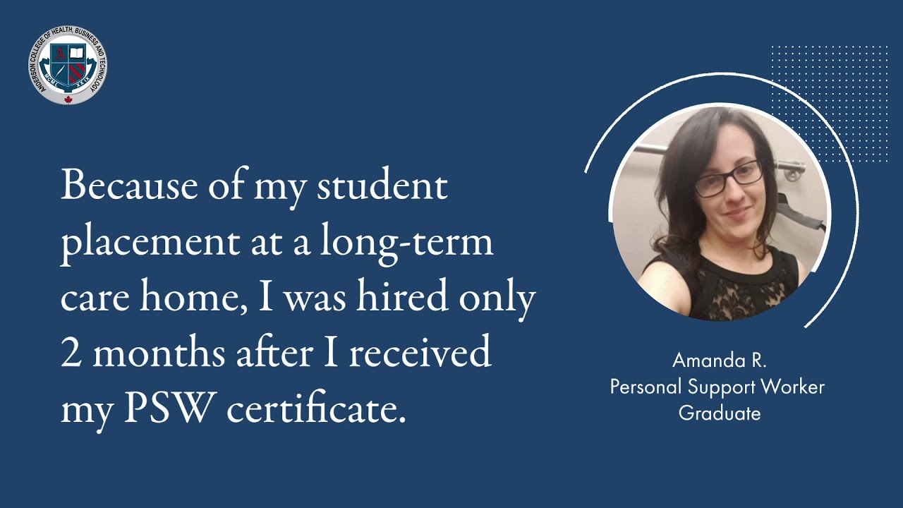 Real Stories from Personal Support Worker Students | Anderson College Testimonials