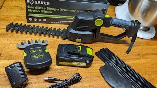 Saker Cordless Hedge Trimmer Grass Shear Review