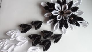 Как сделать заколку Японской техникой Канзаши Tsumami kanzashi