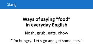 CS synonyms for food