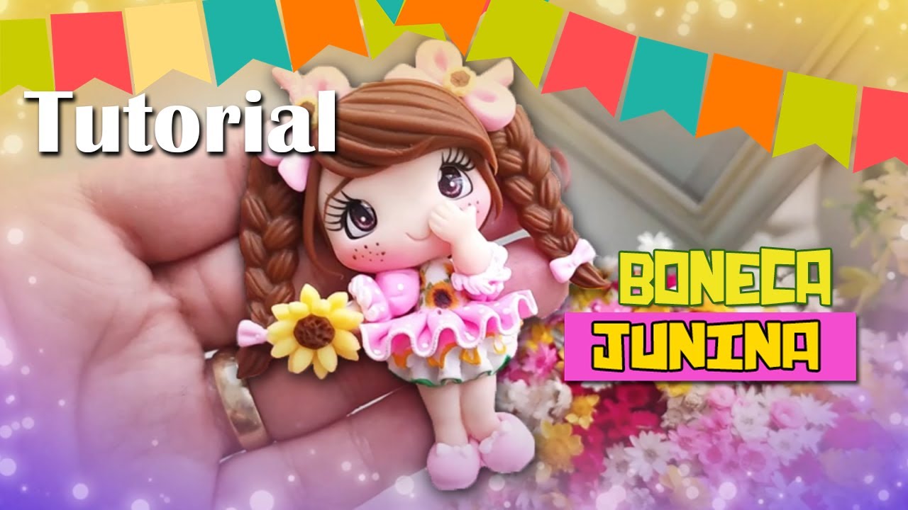 Aplique em Biscuit Boneca Junina - Maratona das Parceiras com a Equipe Faby Rodrigues