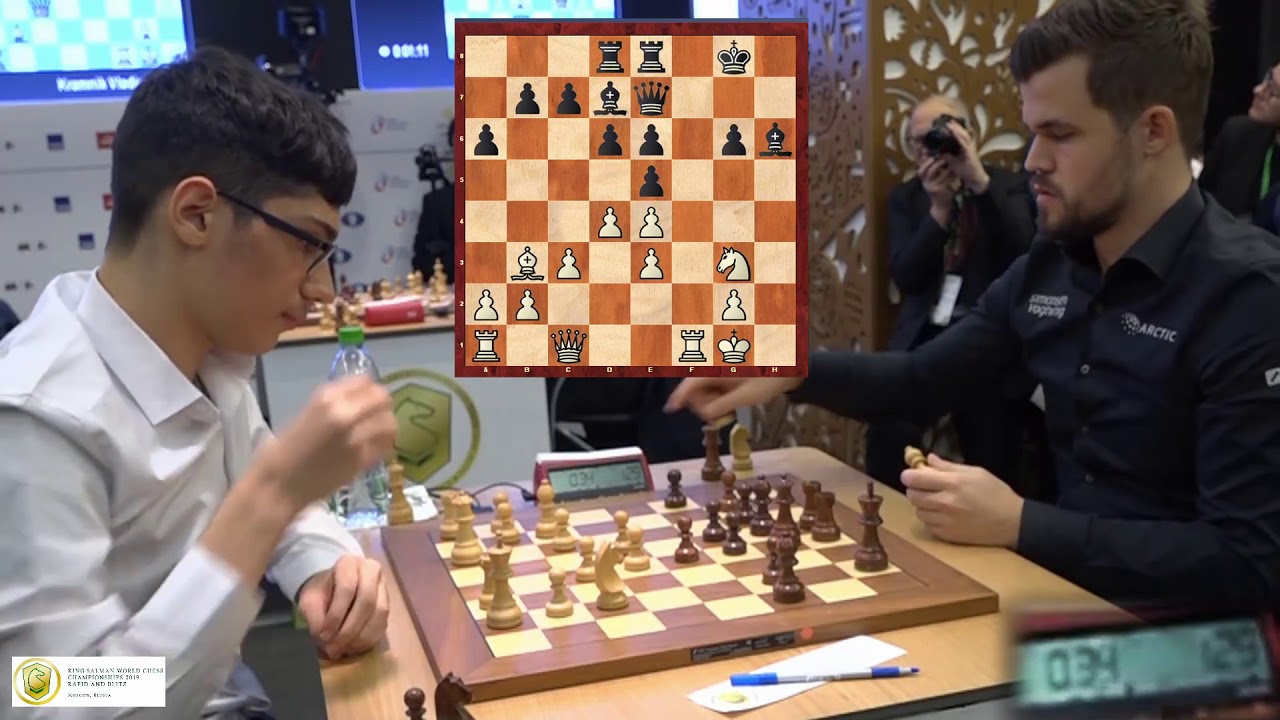 Magnus Carlsen ,Alireza Firouzja during the World Championships of