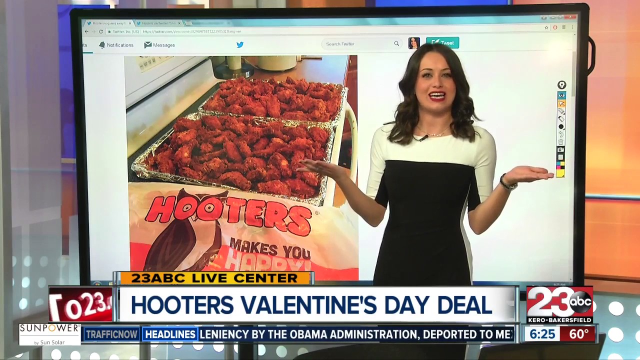 Valentine's Day at Hooters Free wings YouTube