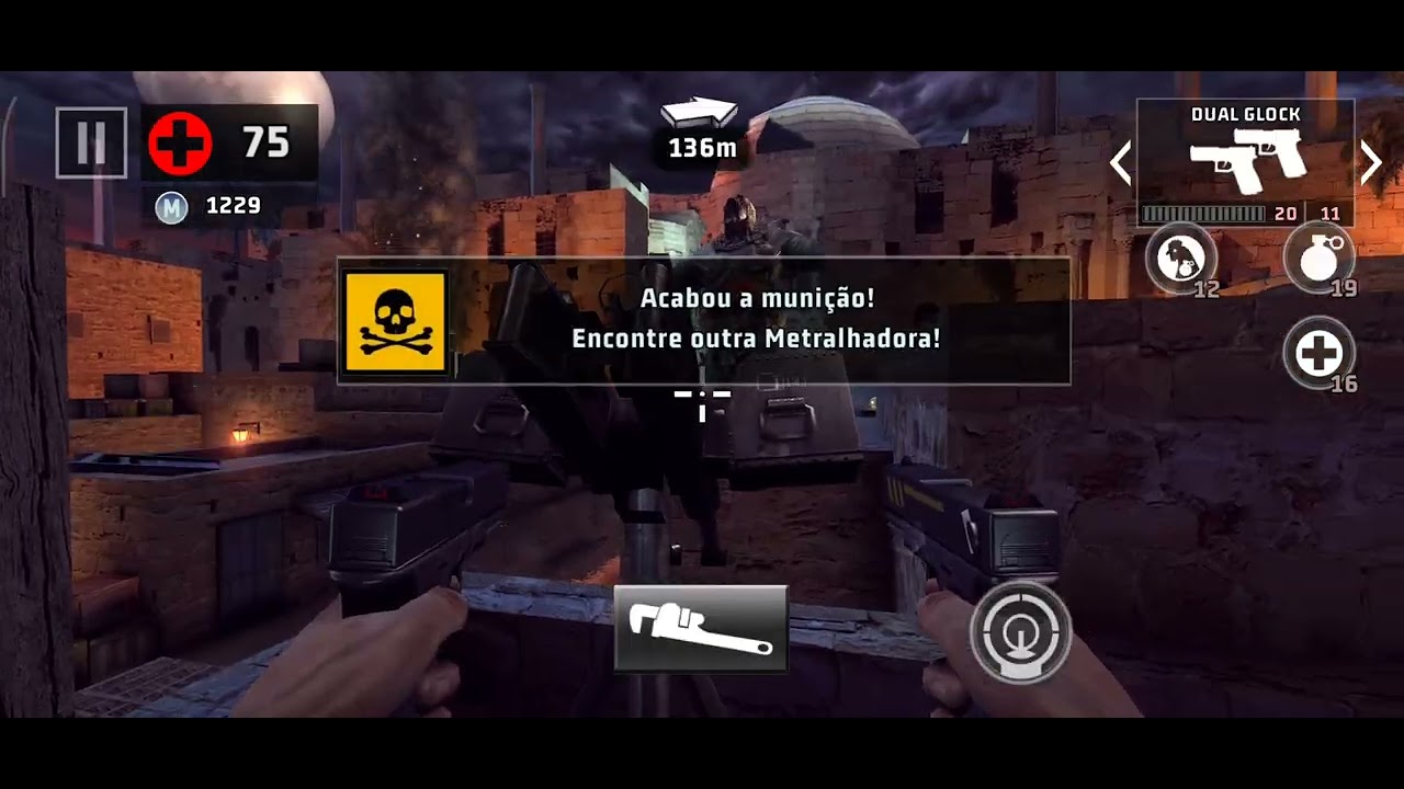 Gameplay de Dead Trigger 2 testando a Dual Glock (sem upgrade) modo campanha 