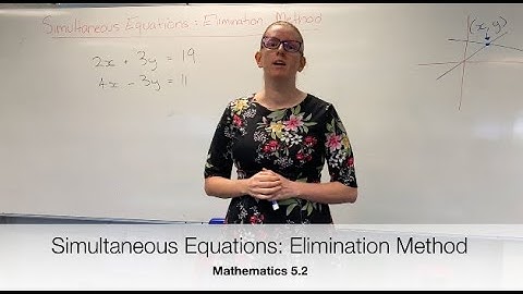 Simultaneous Equations: Elimination Method