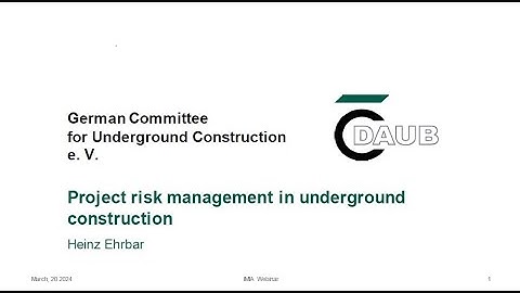 Tunnelling - Project Risk Management in Underground Construction