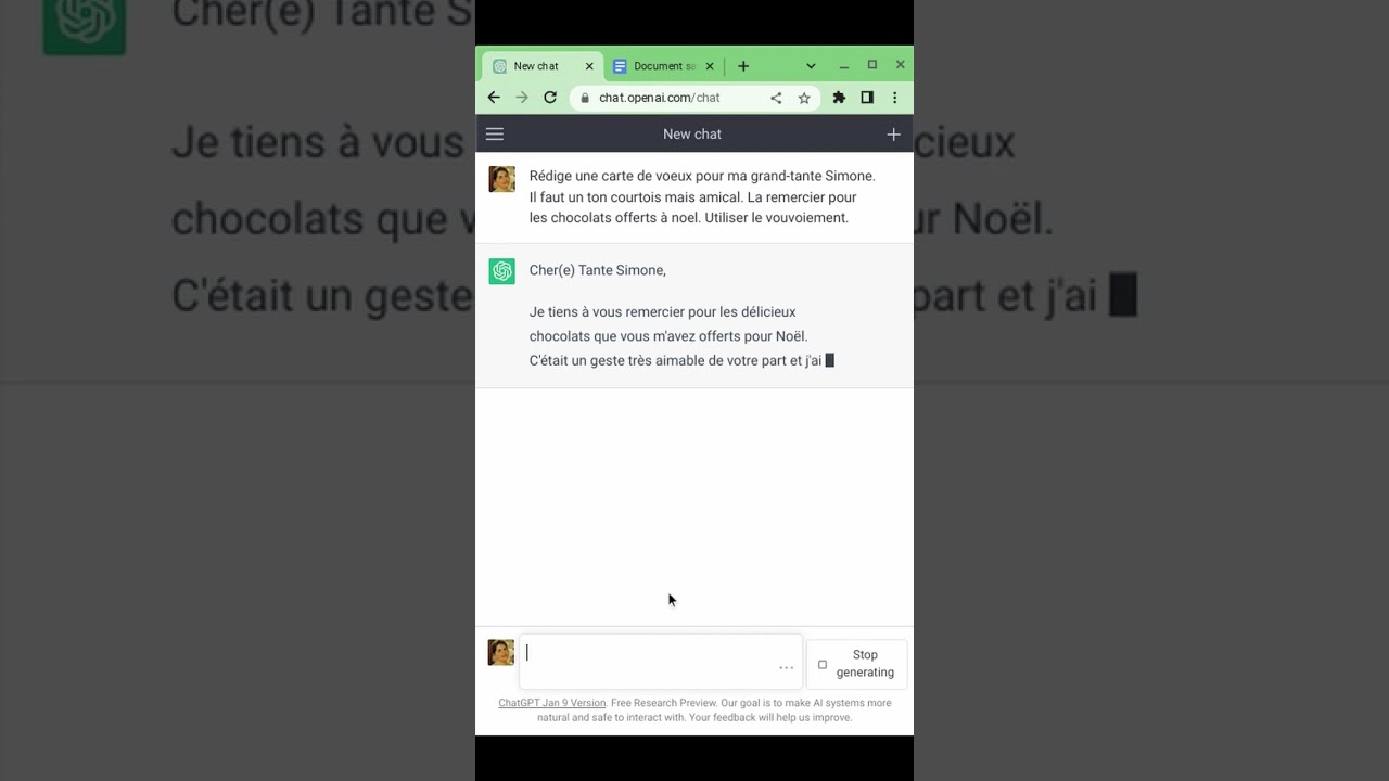 Les voeux personnalis&eacute;s pour Tata Simone en 1 min avec #chatgpt