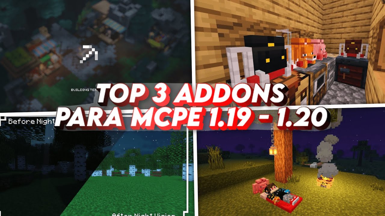 TOP 3 ADDONS PARA MINECRAFT PE 1.19 - 1.20 - YouTube