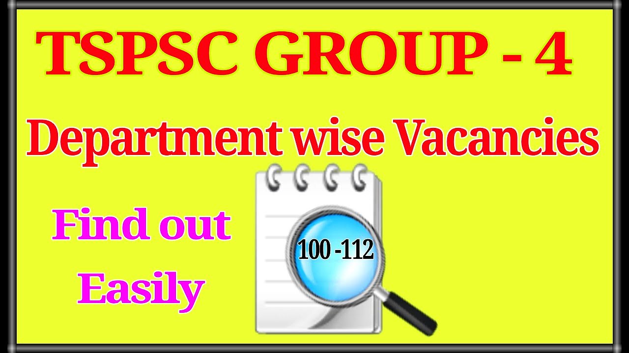 TS Group4 vacancies department wise