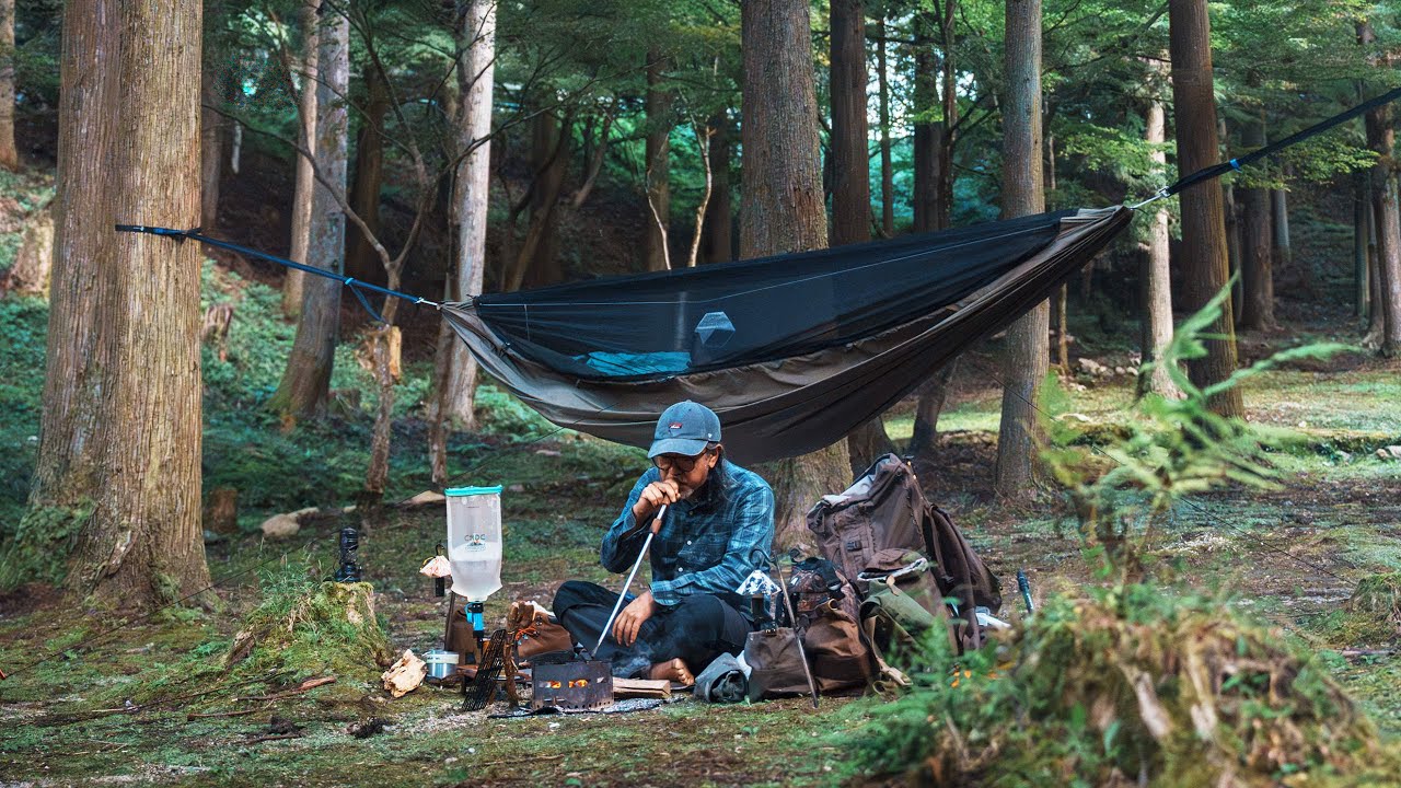【ソロキャンプ】ひとりハンモック泊は手付かずの川と森の中で｜Onewindハンモック