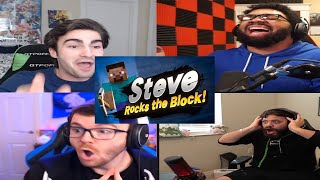 Streamers Lose their minds over Minecraft Steve Smash Bros Ultimate  Reaction