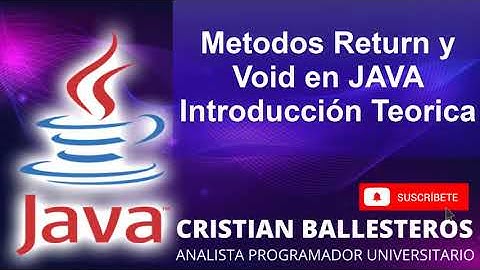 Metodos Return y Void en JAVA Introducción Teórica