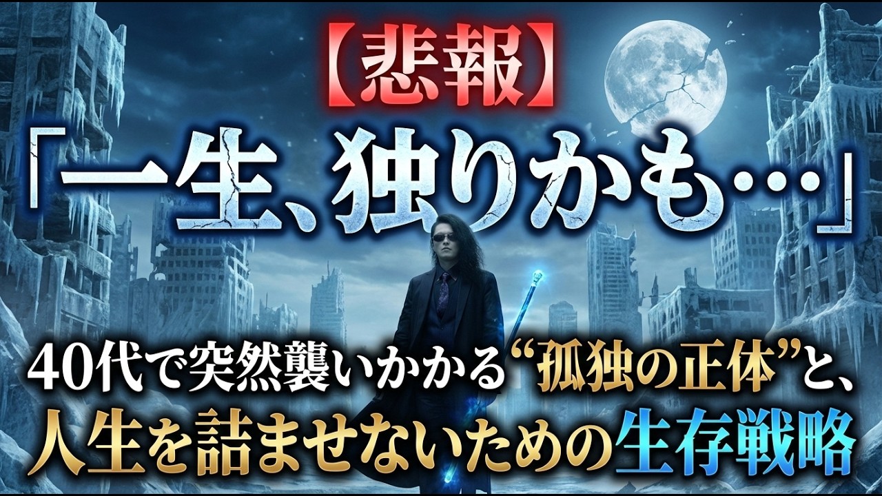 【悲報】「一生、独りかも…」40代で突然襲いかかる“孤独の正体”と、人生を詰ませないための生存戦略
