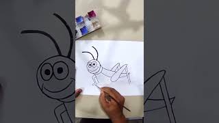 How to draw a insect Cricket #Shorts