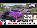 iRacing Ford Mustang GT4 Spa Bike Hotlap Guide 2:27.0 - Mustang GT4 Spa Bike Hotlap and Setup