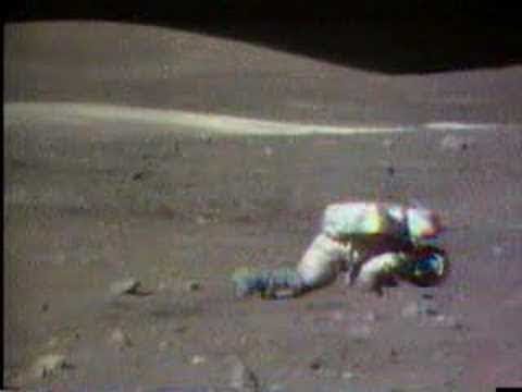 astronauts falls over on moon...