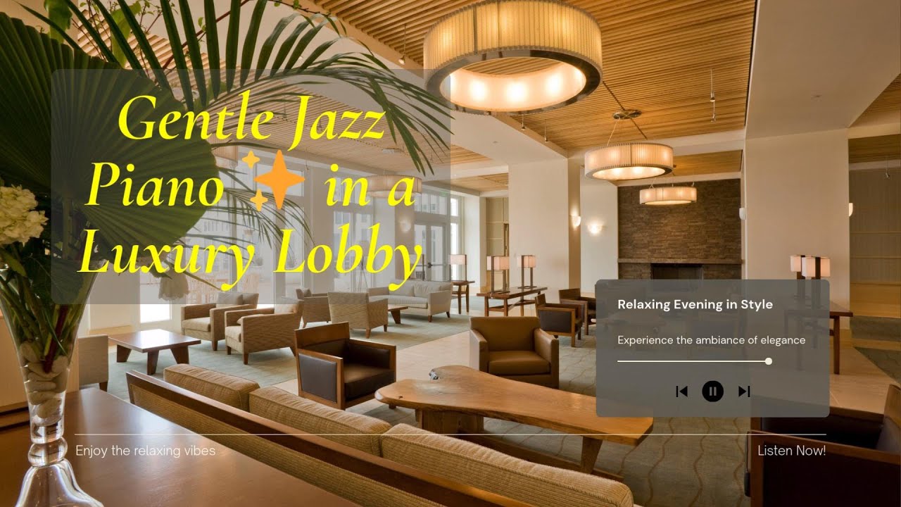 Experience Gentle Jazz Piano ✨ Relaxing Evening in a Luxury Hotel Lobby