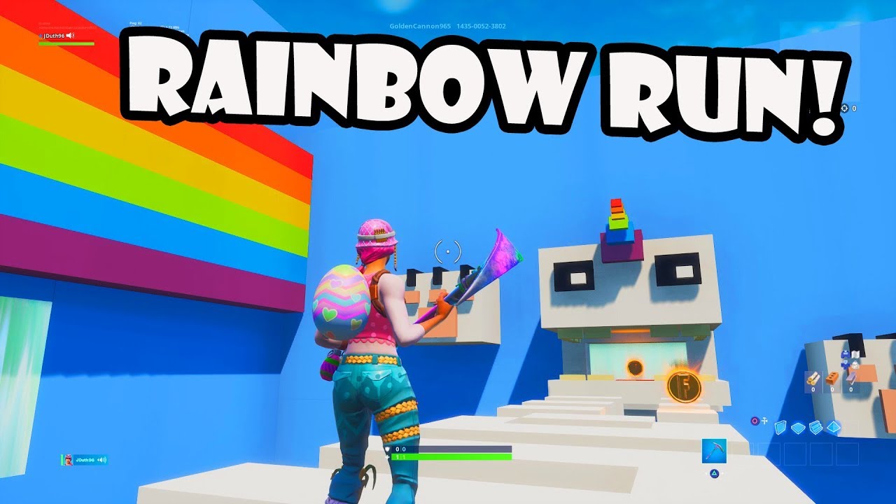 The New Rainbow Deathrun In Fortnite Creative Youtube