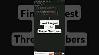 find the largest of 3 numbers in python🔢 #python #pythonforbeginners #pythonprogramming  #coding