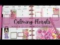 Calming Florals//Plan with me//Vertical Spread