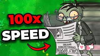 Plants vs Zombies verslaan met 100x snelheid