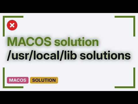 What is /usr/local/lib on macos? (3 Solutions!!)