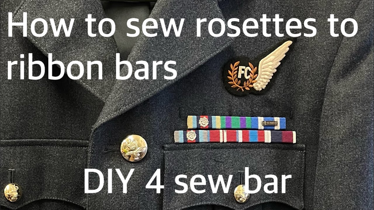 DIY 4 space ribbon bar also how to sew rosettes to ribbon bars. YouTube