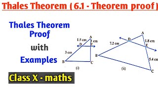 Class 10 Theorem 6.1 proof | Thales Theorem proof class 10 | chapter 6 triangles theorem 6.1