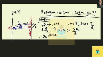 [Physics] Two narrow slits separated by 1.0 mm are illuminated by 544-nm light. Find the distance be