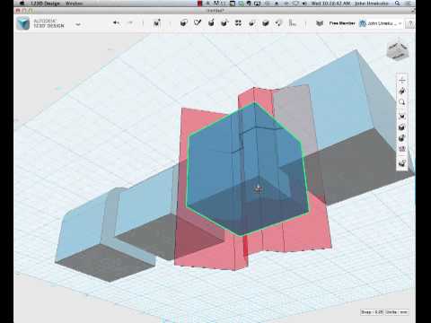 Autodesk 123D - Modify, fillet, chamfer, split body, hollow