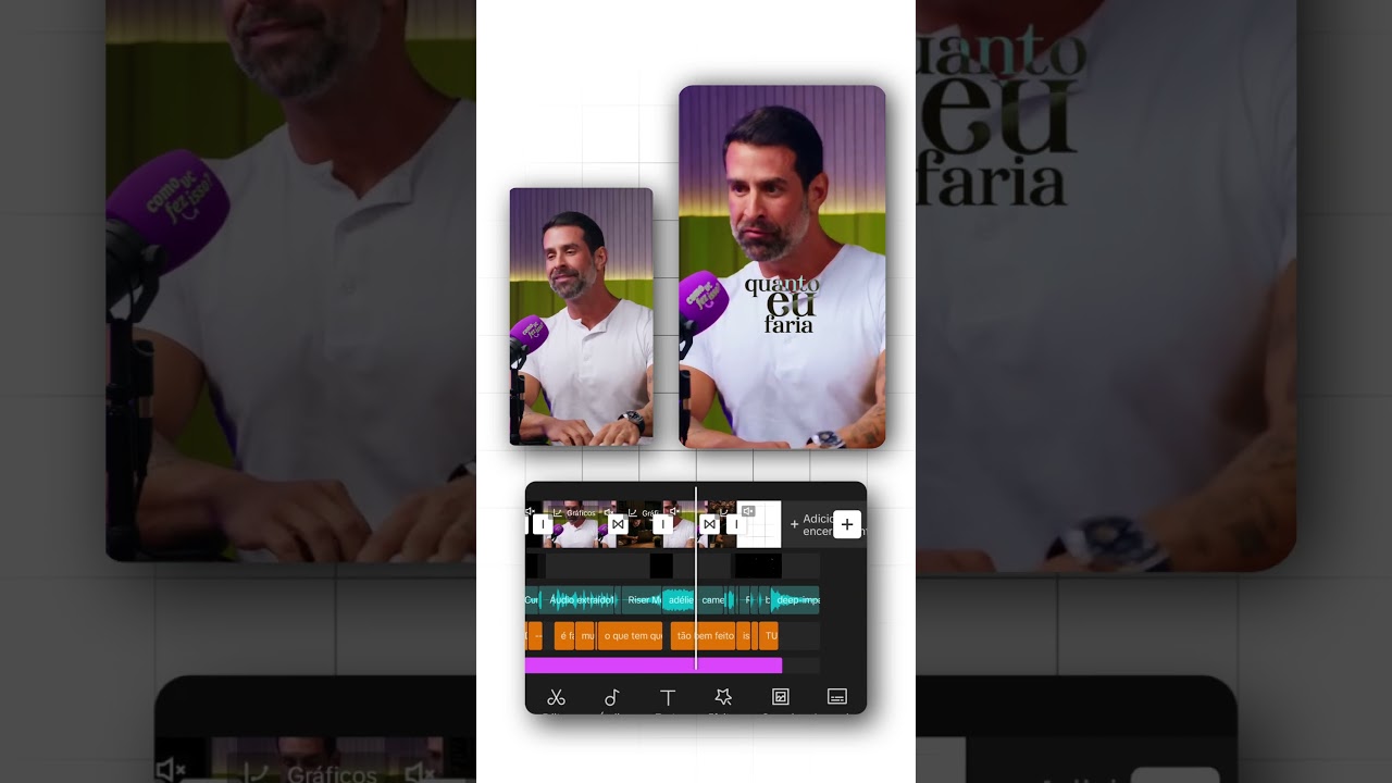 Edição dinâmica em corte de podcast usando o capcut mobile 🚀