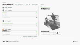 Quantum Break - Will's Workshop 2010: Time Rush Increased Focus Skill Upgrade Acquired Details XBO