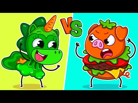 Healthy Food vs Junk Food Funny Kids Cartoons Teeny Mimi