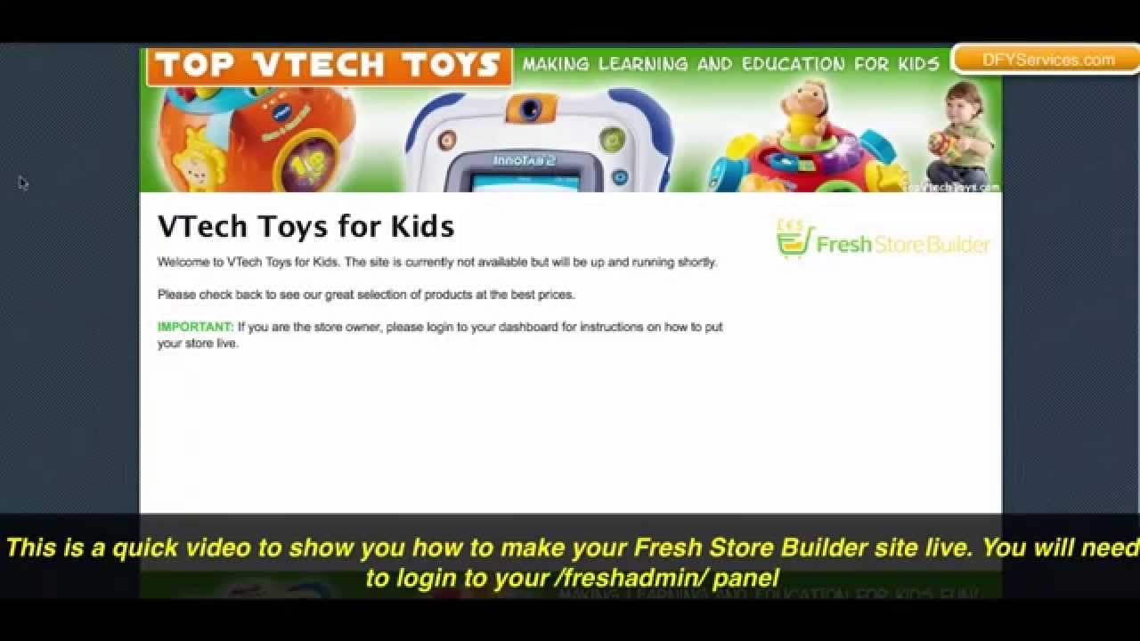 "Fresh Store Builder" | How to Make Store Live? | "Guides" "Help" "Videos"