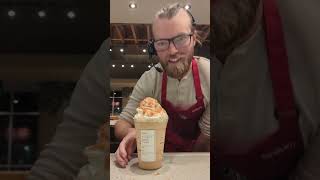 Caramel Brulee Frappuccino Spills After Lid Is Pressed Too Hard